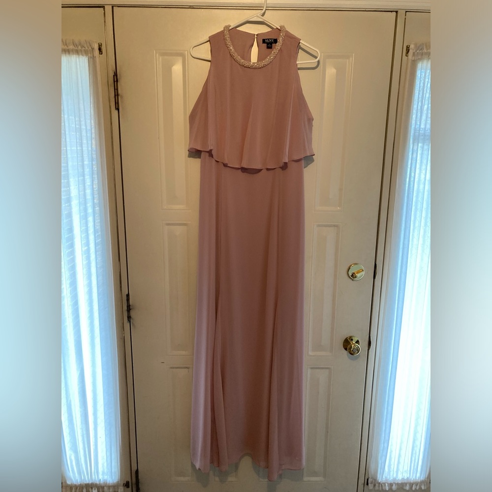SLNY formal dress in blush